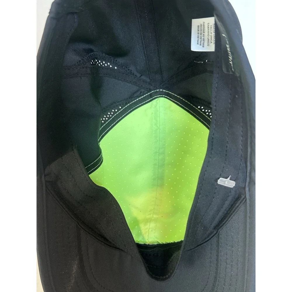 Nike Featherlight Dri Fit Hat Baseball Lime Black Adjustable One Size Running